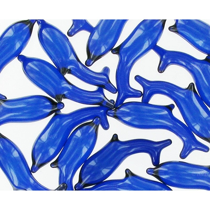 Perle de bain dauphin bleu marine