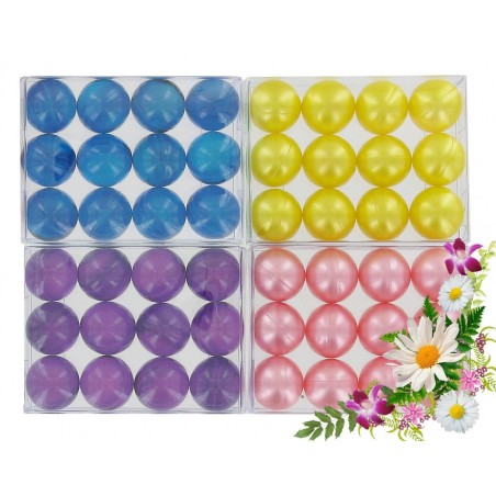 FLEURS: Lot de 4 boîtes de 12 perles d'huile de bain