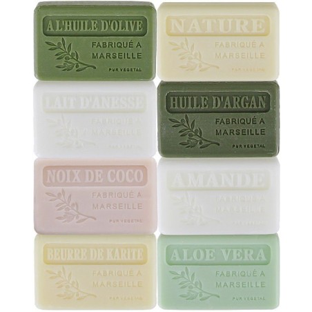 Parfums doux crémeux : 8 savons 125 gr, non filmés