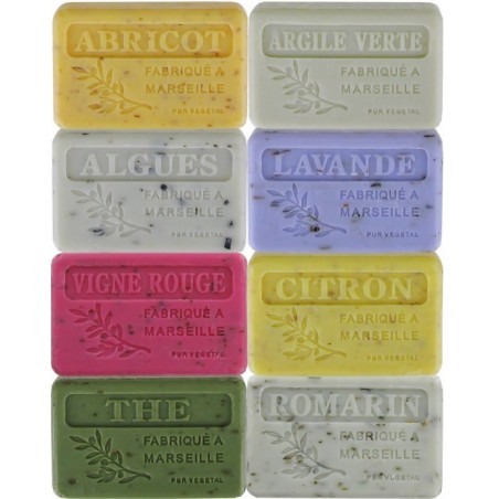 Parfums exfoliants : 8 savons 125 gr, non filmés